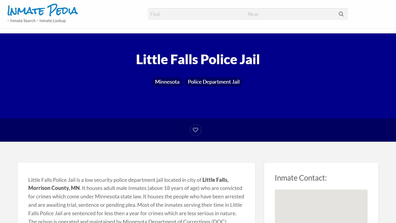 Little Falls Police Jail – Inmate Pedia – Inmate Search ...